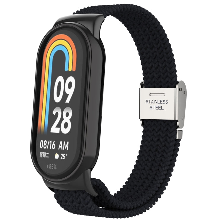 Tête en métal + bracelet de montre à boucle en acier tressé en nylon réglable, For Xiaomi Mi Band 8