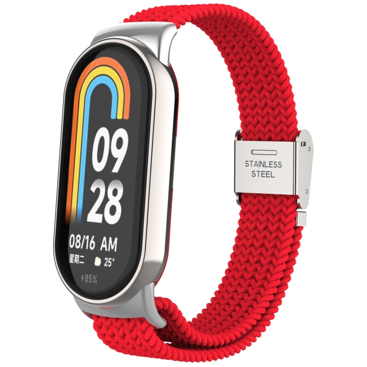Tête en métal + bracelet de montre à boucle en acier tressé en nylon réglable, For Xiaomi Mi Band 8