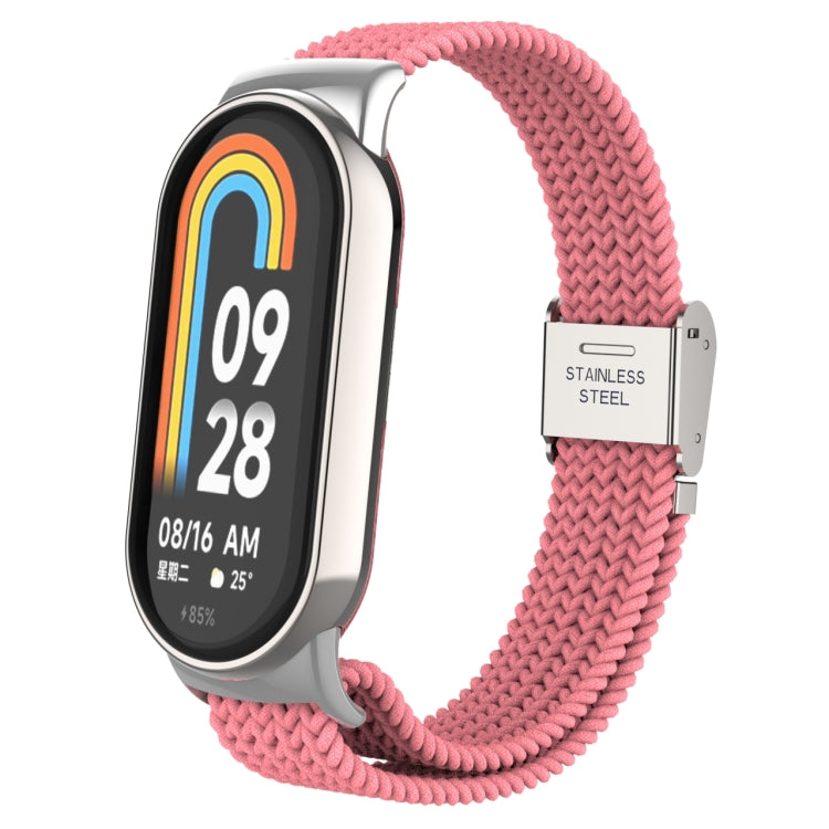 Tête en métal + bracelet de montre à boucle en acier tressé en nylon réglable, For Xiaomi Mi Band 8