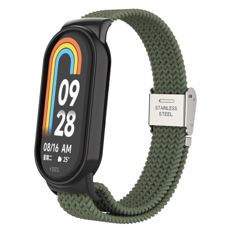 Tête en métal + bracelet de montre à boucle en acier tressé en nylon réglable, For Xiaomi Mi Band 8