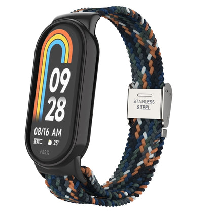Tête en métal + bracelet de montre à boucle en acier tressé en nylon réglable, For Xiaomi Mi Band 8