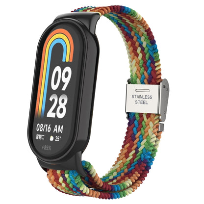 Tête en métal + bracelet de montre à boucle en acier tressé en nylon réglable, For Xiaomi Mi Band 8
