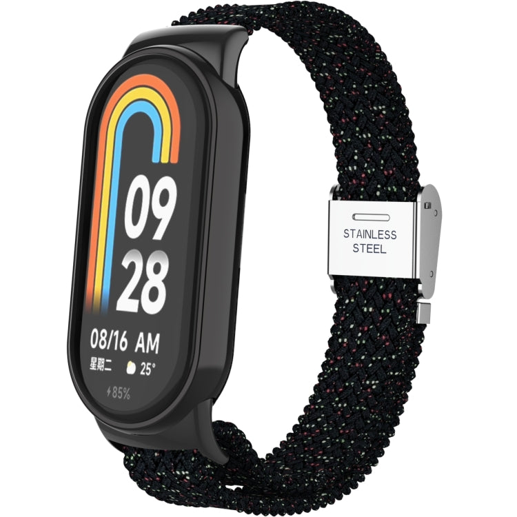 Tête en métal + bracelet de montre à boucle en acier tressé en nylon réglable, For Xiaomi Mi Band 8