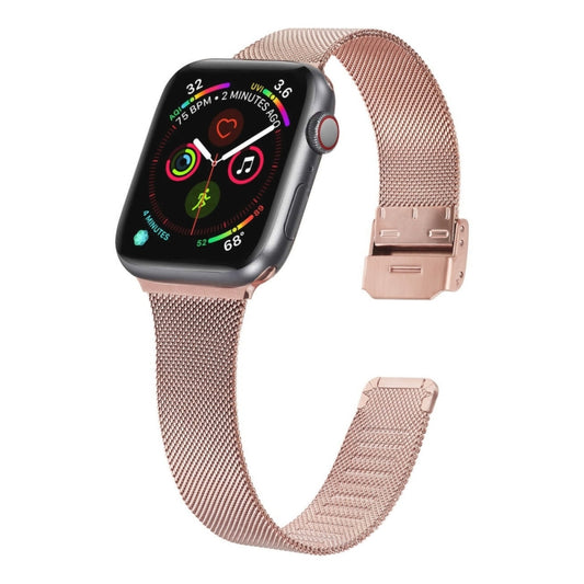 Bracelet de montre en acier inoxydable milanais, For Apple Watch Series 8&7 41mm / SE 2&6&SE&5&4 40mm / 3&2&1 38mm, For Apple Watch Ultra 49mm / Series 8&7 45mm / SE 2&6&SE&5&4 44mm / 3&2&1 42mm