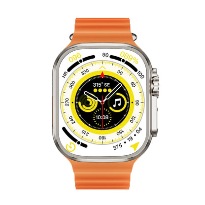 WS-E9 Ultra 2,2 pouces IP67 Étanche Boucle Métallique Bande de Silicone Océan Montre Intelligente, Prise en Charge de la Fréquence Cardiaque / NFC, Metal Buckle Ocean Silicone Band (Orange), Metal Buckle Ocean Silicone Band (Blue)                      ...