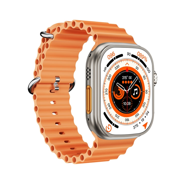 WS-E9 Ultra 2,2 pouces IP67 Étanche Boucle Métallique Bande de Silicone Océan Montre Intelligente, Prise en Charge de la Fréquence Cardiaque / NFC, Metal Buckle Ocean Silicone Band (Orange), Metal Buckle Ocean Silicone Band (Blue)                      ...