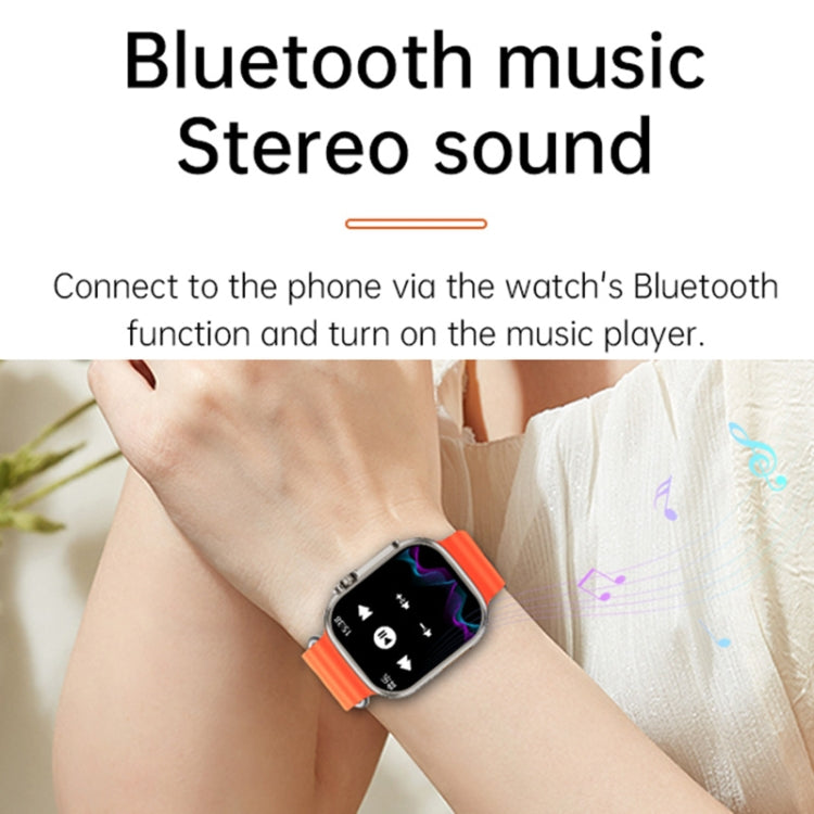 WS-E9 Ultra 2,2 pouces IP67 Étanche Boucle Métallique Bande de Silicone Océan Montre Intelligente, Prise en Charge de la Fréquence Cardiaque / NFC, Metal Buckle Ocean Silicone Band (Orange), Metal Buckle Ocean Silicone Band (Blue)                      ...
