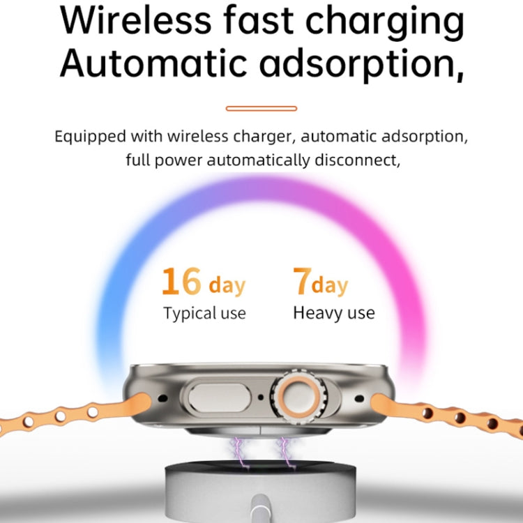 WS-E9 Ultra 2,2 pouces IP67 Étanche Boucle Métallique Bande de Silicone Océan Montre Intelligente, Prise en Charge de la Fréquence Cardiaque / NFC, Metal Buckle Ocean Silicone Band (Orange), Metal Buckle Ocean Silicone Band (Blue)                      ...