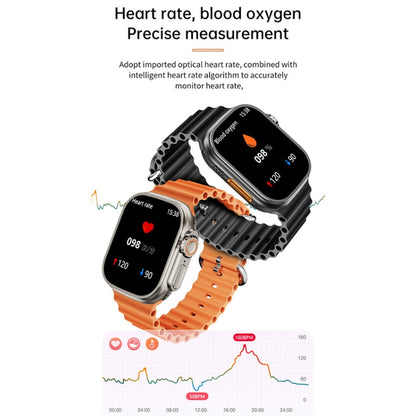WS-E9 Ultra 2,2 pouces IP67 Étanche Boucle Métallique Bande de Silicone Océan Montre Intelligente, Prise en Charge de la Fréquence Cardiaque / NFC, Metal Buckle Ocean Silicone Band (Orange), Metal Buckle Ocean Silicone Band (Blue)                      ...