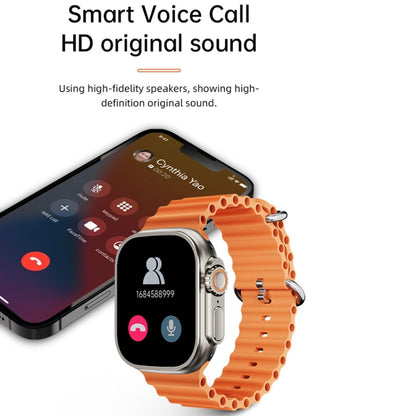 WS-E9 Ultra 2,2 pouces IP67 Étanche Boucle Métallique Bande de Silicone Océan Montre Intelligente, Prise en Charge de la Fréquence Cardiaque / NFC, Metal Buckle Ocean Silicone Band (Orange), Metal Buckle Ocean Silicone Band (Blue)                      ...