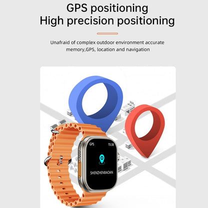 WS-E9 Ultra 2,2 pouces IP67 Étanche Boucle Métallique Bande de Silicone Océan Montre Intelligente, Prise en Charge de la Fréquence Cardiaque / NFC, Metal Buckle Ocean Silicone Band (Orange), Metal Buckle Ocean Silicone Band (Blue)                      ...