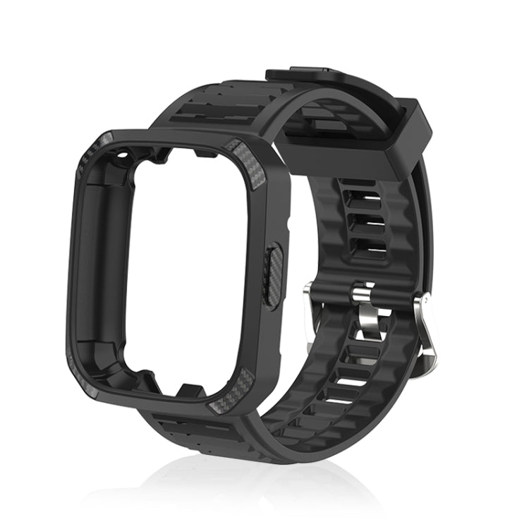 Bracelet de montre en silicone intégré avec texture en fibre de carbone, For Redmi Watch 3