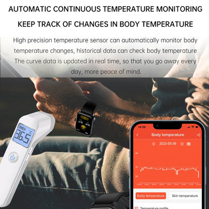 ET540 1,91 pouces IP67 étanche montre intelligente bande de silicone, prise en charge ECG/mesure non invasive de la glycémie, ET540 (Blue), ET540 (Red)