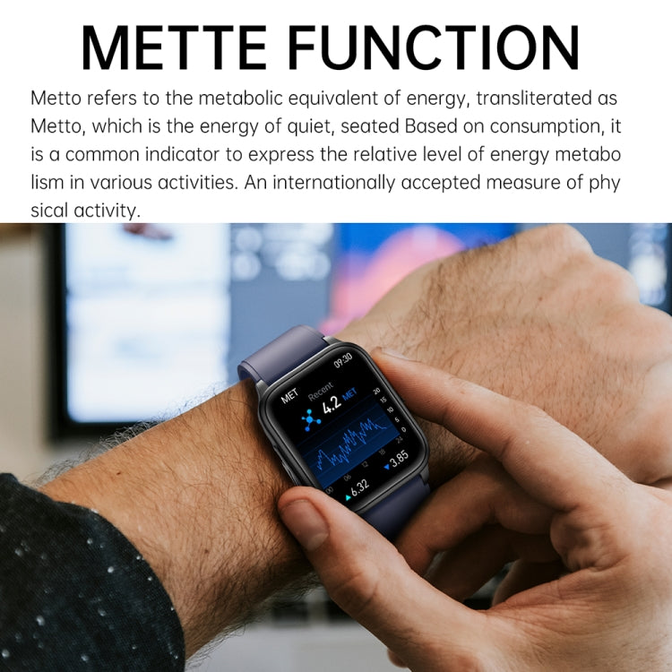 ET540 1,91 pouces IP67 étanche montre intelligente bande de silicone, prise en charge ECG/mesure non invasive de la glycémie, ET540 (Blue), ET540 (Red)