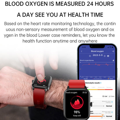 ET540 1,91 pouces IP67 étanche montre intelligente bande de silicone, prise en charge ECG/mesure non invasive de la glycémie, ET540 (Blue), ET540 (Red)