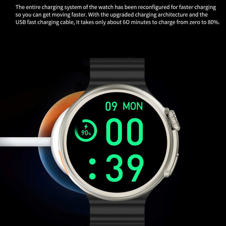 La montre intelligente HD à écran rond Z78 Ultra 1,52 pouces prend en charge la surveillance de la fréquence cardiaque et de l'oxygène sanguin