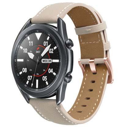 Bracelet de montre en cuir véritable avec boucle en or rose 20 mm, For Garmin Venu / SQ / SQ2 / Venu 2 Plus