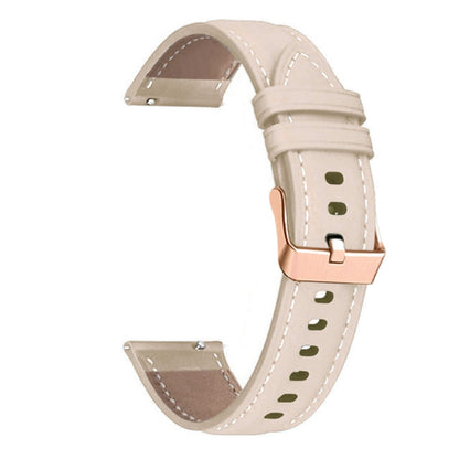 Bracelet de montre en cuir véritable avec boucle en or rose 20 mm, For Garmin Venu / SQ / SQ2 / Venu 2 Plus