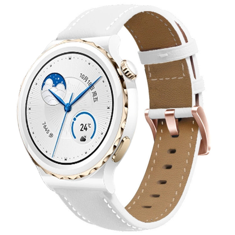 Bracelet de montre en cuir véritable avec boucle en or rose 20 mm, For Garmin Venu / SQ / SQ2 / Venu 2 Plus