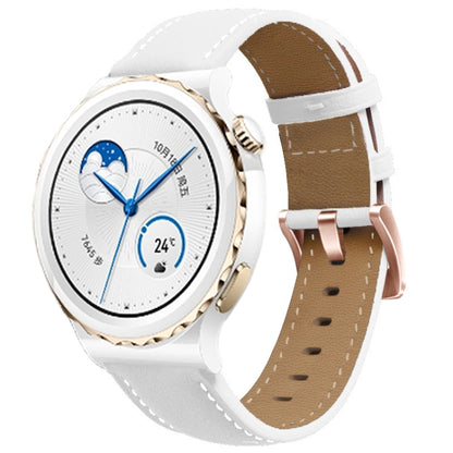 Bracelet de montre en cuir véritable avec boucle en or rose 20 mm, For Garmin Venu / SQ / SQ2 / Venu 2 Plus