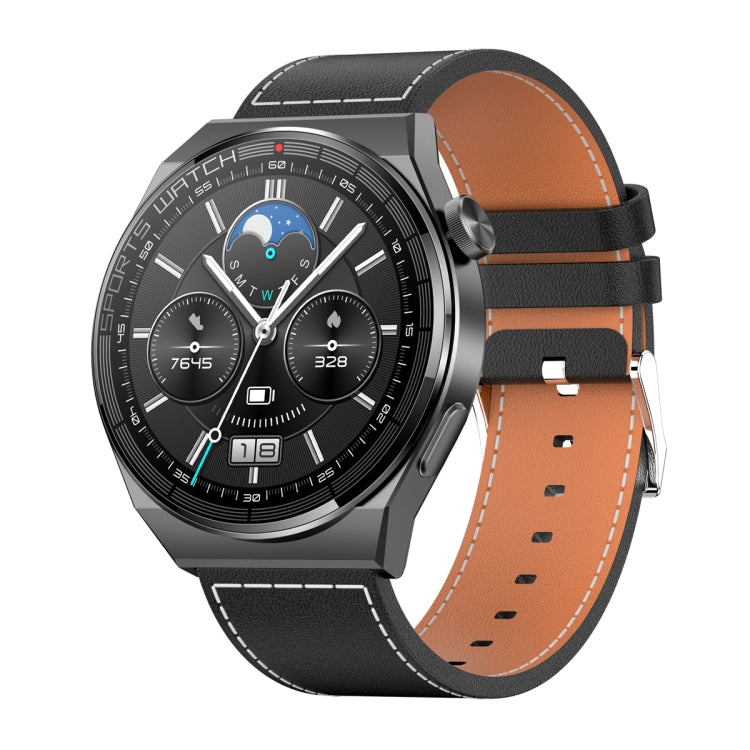 KT62 La montre intelligente à écran rond TFT de 1,36 pouce prend en charge les appels Bluetooth / la surveillance de l'oxygène sanguin, Silicone Strap, Leather Strap, Steel Strap