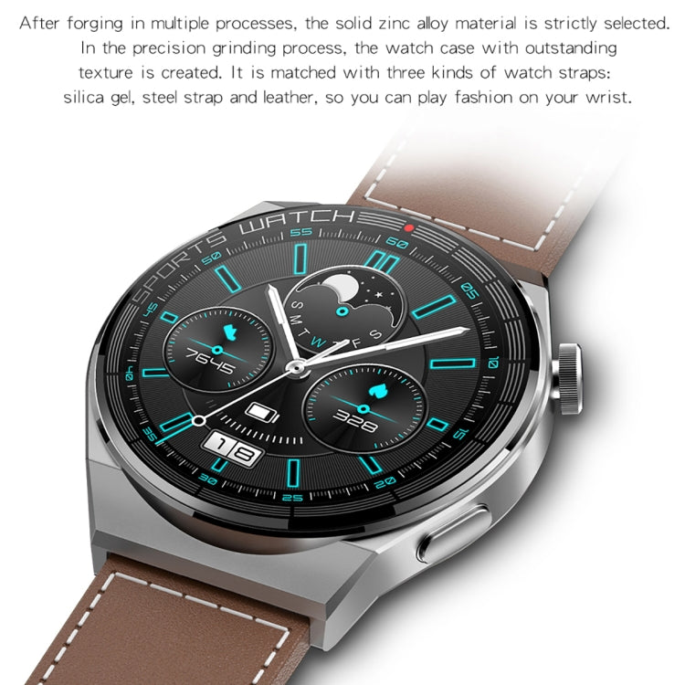 KT62 La montre intelligente à écran rond TFT de 1,36 pouce prend en charge les appels Bluetooth / la surveillance de l'oxygène sanguin, Silicone Strap, Leather Strap, Steel Strap
