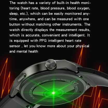 KT62 La montre intelligente à écran rond TFT de 1,36 pouce prend en charge les appels Bluetooth / la surveillance de l'oxygène sanguin, Silicone Strap, Leather Strap, Steel Strap