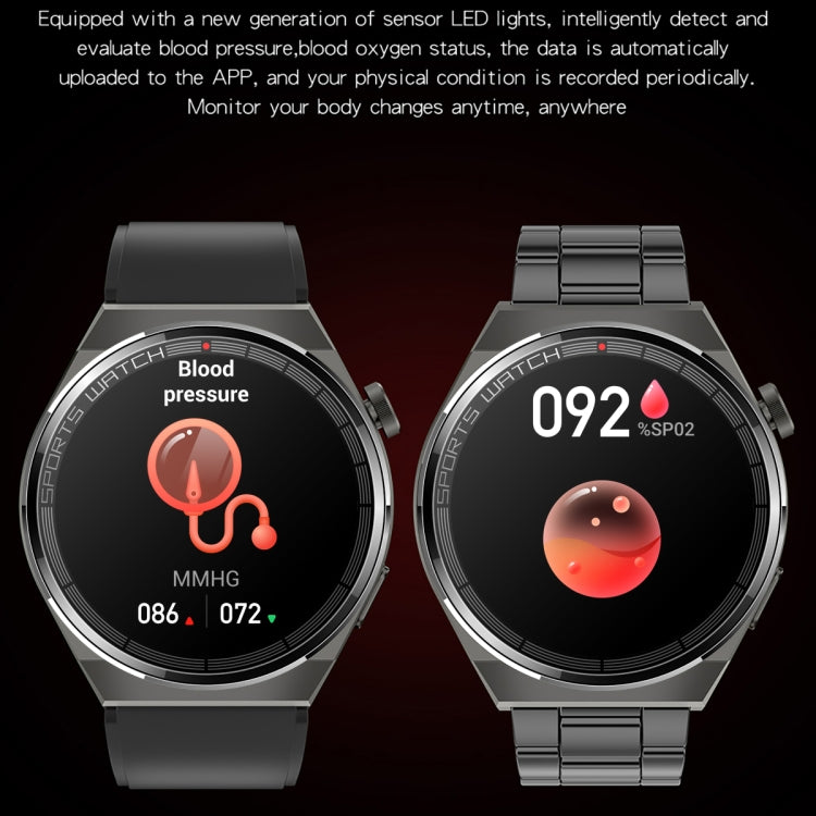 KT62 La montre intelligente à écran rond TFT de 1,36 pouce prend en charge les appels Bluetooth / la surveillance de l'oxygène sanguin, Silicone Strap, Leather Strap, Steel Strap
