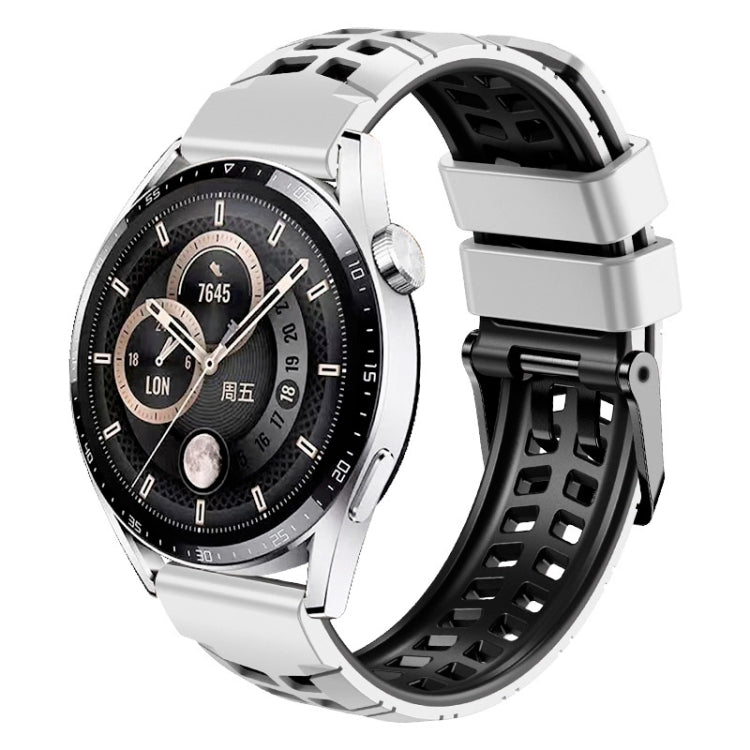 Bracelet de montre en silicone bicolore à trou à double rangée de 22 mm, For Huawei Watch4 / 4 Pro / Watch3 / 3 Pro