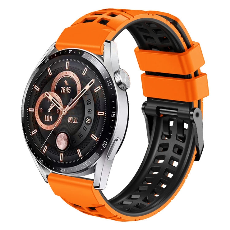 Bracelet de montre en silicone bicolore à trou à double rangée de 22 mm, For Huawei Watch4 / 4 Pro / Watch3 / 3 Pro