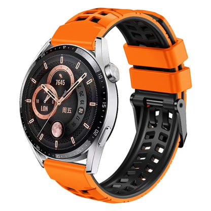 Bracelet de montre en silicone bicolore à trou à double rangée de 22 mm, For Huawei Watch4 / 4 Pro / Watch3 / 3 Pro