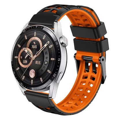 Bracelet de montre en silicone bicolore à trou à double rangée de 22 mm, For Huawei Watch4 / 4 Pro / Watch3 / 3 Pro