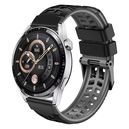 Bracelet de montre en silicone bicolore à trou à double rangée de 22 mm, For Huawei Watch4 / 4 Pro / Watch3 / 3 Pro