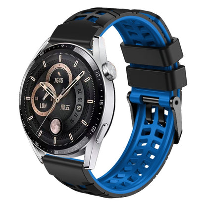 Bracelet de montre en silicone bicolore à trou à double rangée de 22 mm, For Huawei Watch4 / 4 Pro / Watch3 / 3 Pro