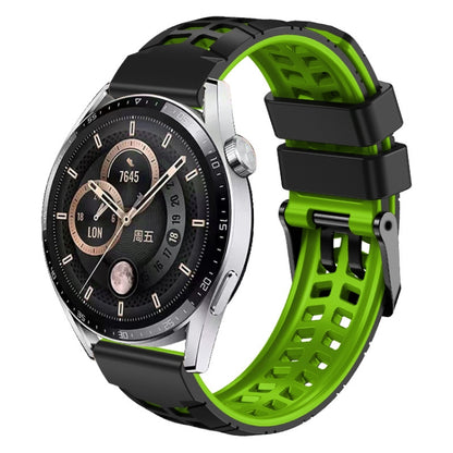 Bracelet de montre en silicone bicolore à trou à double rangée de 22 mm, For Huawei Watch4 / 4 Pro / Watch3 / 3 Pro