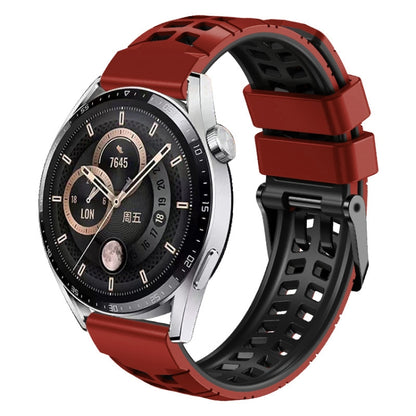 Bracelet de montre en silicone bicolore à trou à double rangée de 22 mm, For Huawei Watch4 / 4 Pro / Watch3 / 3 Pro