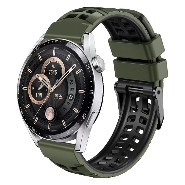 Bracelet de montre en silicone bicolore à trou à double rangée de 22 mm, For Huawei Watch4 / 4 Pro / Watch3 / 3 Pro