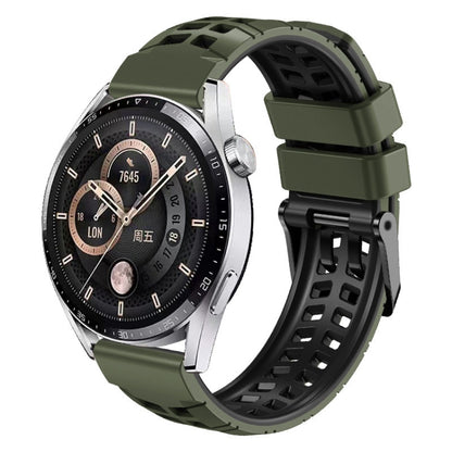 Bracelet de montre en silicone bicolore à trou à double rangée de 22 mm, For Huawei Watch4 / 4 Pro / Watch3 / 3 Pro