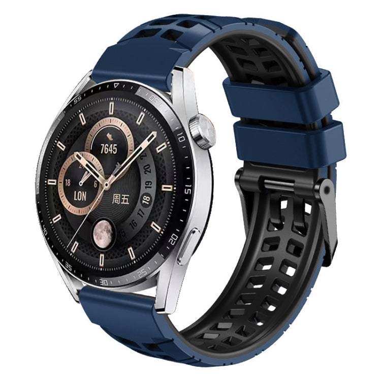 Bracelet de montre en silicone bicolore à trou à double rangée de 22 mm, For Huawei Watch4 / 4 Pro / Watch3 / 3 Pro