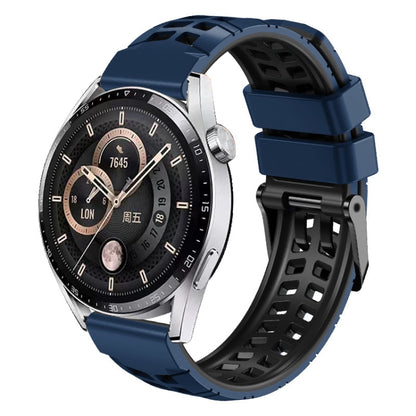 Bracelet de montre en silicone bicolore à trou à double rangée de 22 mm, For Huawei Watch4 / 4 Pro / Watch3 / 3 Pro