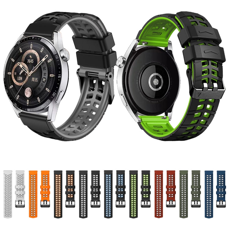 Bracelet de montre en silicone bicolore à trou à double rangée de 22 mm, For Huawei Watch4 / 4 Pro / Watch3 / 3 Pro