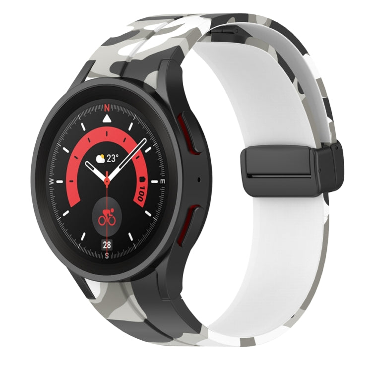Bracelet de montre en silicone camouflage à fermoir magnétique, For Samsung Galaxy Watch5 / 5 Pro / Watch 4 / 4 Classic