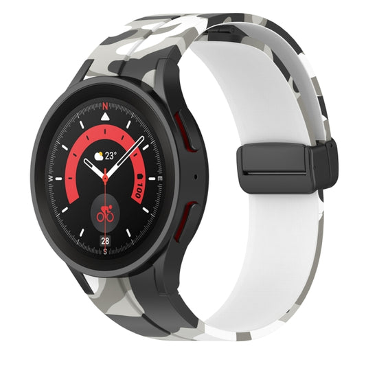 Bracelet de montre en silicone camouflage à fermoir magnétique, For Samsung Galaxy Watch5 / 5 Pro / Watch 4 / 4 Classic