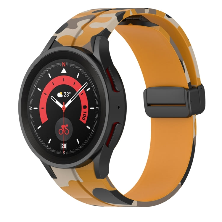Bracelet de montre en silicone camouflage à fermoir magnétique, For Samsung Galaxy Watch5 / 5 Pro / Watch 4 / 4 Classic