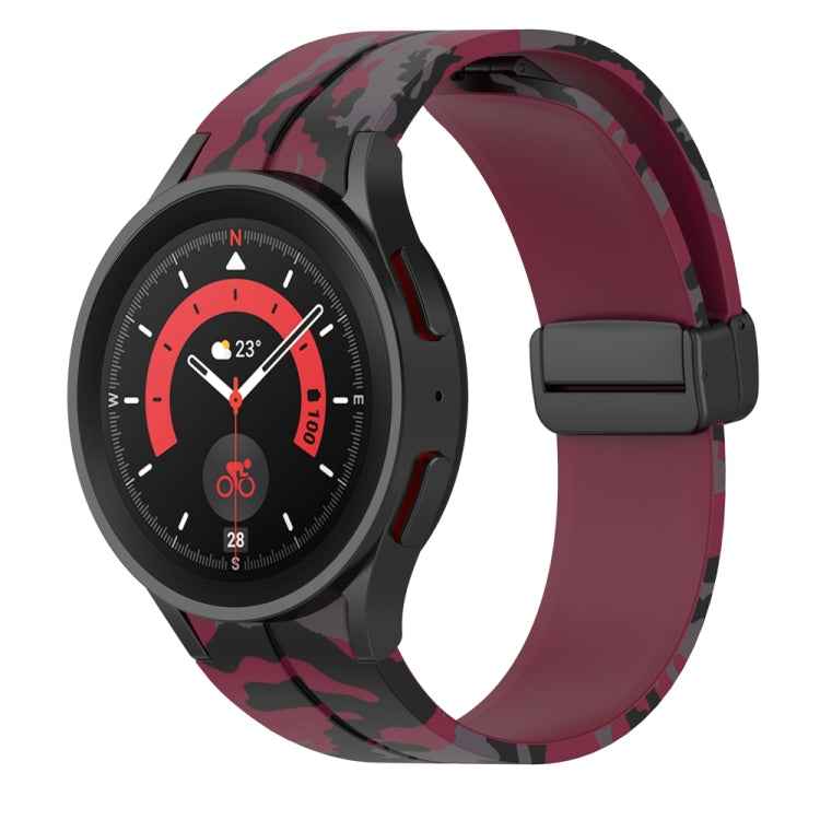 Bracelet de montre en silicone camouflage à fermoir magnétique, For Samsung Galaxy Watch5 / 5 Pro / Watch 4 / 4 Classic