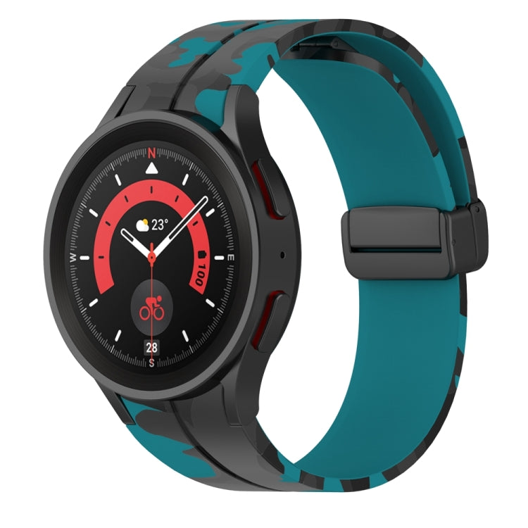 Bracelet de montre en silicone camouflage à fermoir magnétique, For Samsung Galaxy Watch5 / 5 Pro / Watch 4 / 4 Classic