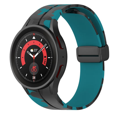 Bracelet de montre en silicone camouflage à fermoir magnétique, For Samsung Galaxy Watch5 / 5 Pro / Watch 4 / 4 Classic
