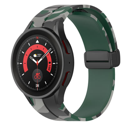 Bracelet de montre en silicone camouflage à fermoir magnétique, For Samsung Galaxy Watch5 / 5 Pro / Watch 4 / 4 Classic