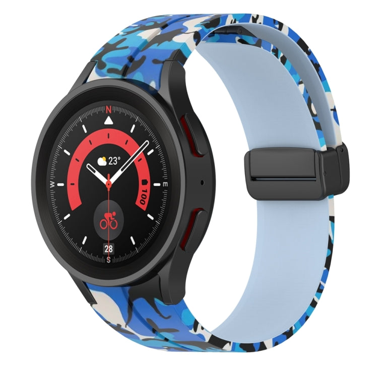 Bracelet de montre en silicone camouflage à fermoir magnétique, For Samsung Galaxy Watch5 / 5 Pro / Watch 4 / 4 Classic