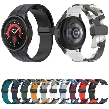 Bracelet de montre en silicone camouflage à fermoir magnétique, For Samsung Galaxy Watch5 / 5 Pro / Watch 4 / 4 Classic
